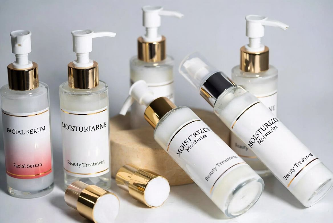 Skincare Products with Lotion Pumps